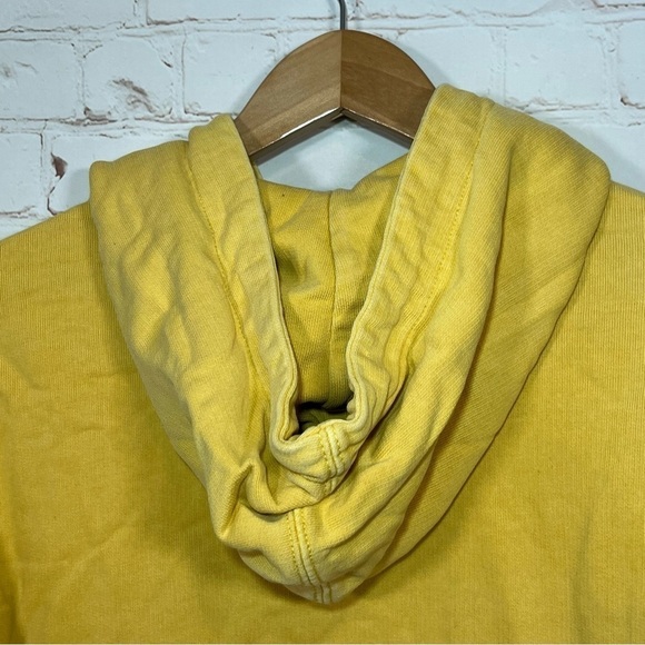 American Eagle Sweatshirt Mens Small Yellow Pullover Hoodie Embroidered - Picture 7 of 9